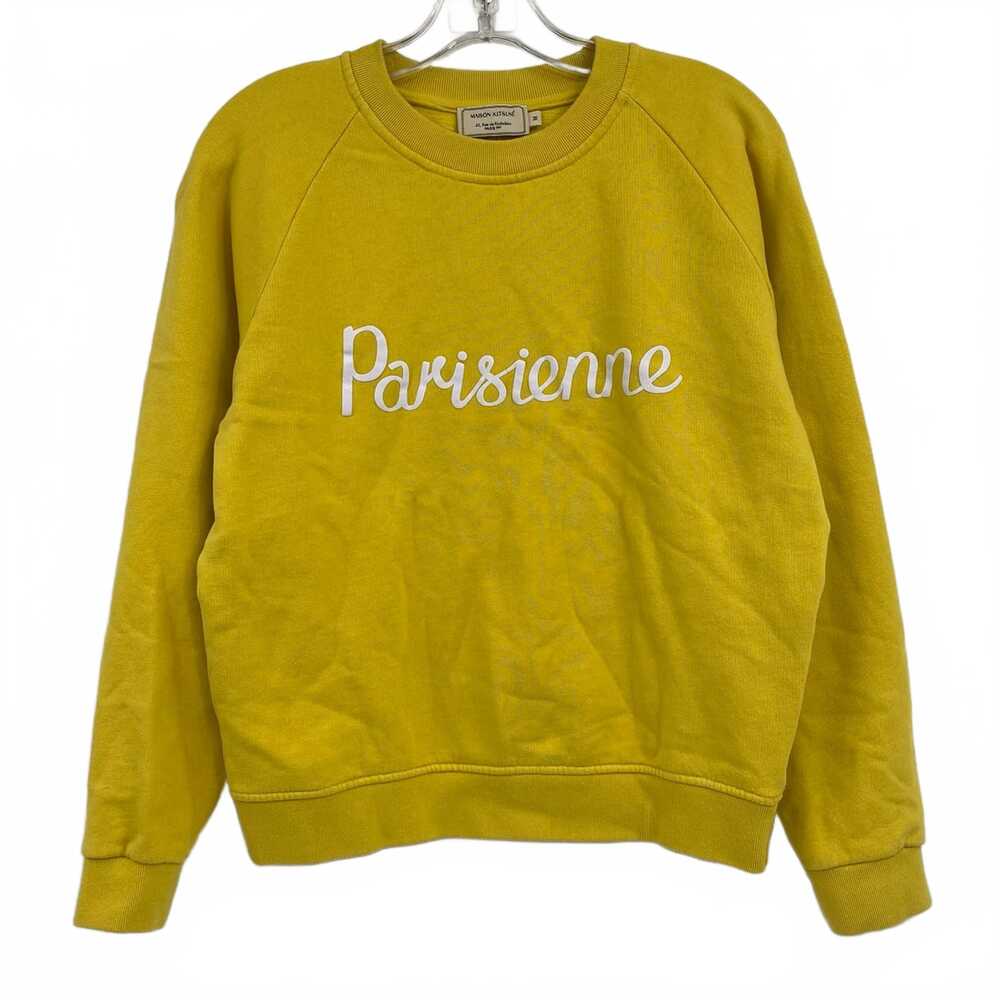 Maison Kitsune Yellow Parisienne Crewneck Sweatshirt | Women’s M
